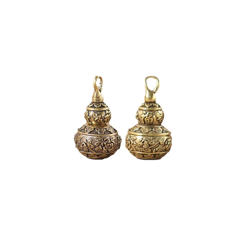 Brass Gourd Urn Jar Pendant Calabash Keychain Jewelry Waterproof Pill Box Medicine Case Container Bottle Locket Necklac