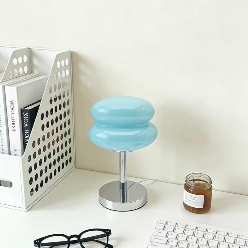 Hamburger-Tischlampe, Lampenschirm aus Glas im gleichen Stil – Ins/Creme/Französischer Stil, Ersatzteil für Umgebungsbeleuchtung, Nachttischlampe für Schlafzimmer