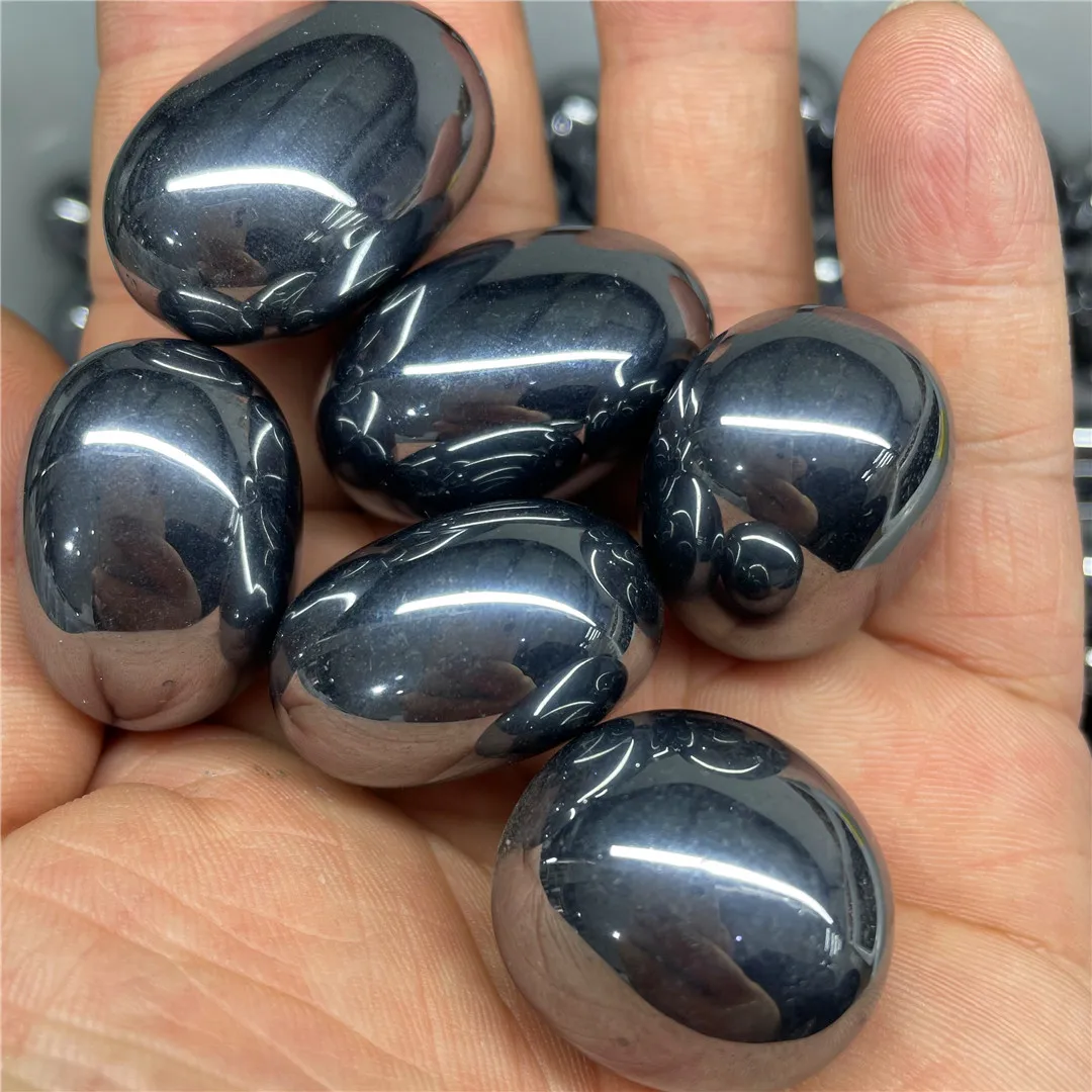 1.5-2.5CM Terahertz Wave THz Palm Stones Chakras Healing Balance Stones Decor Foot Massage Crystals Polished Bulk