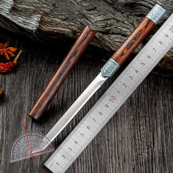 1PC Small Straight Knife High Hardness Stainless Steel Fruit Knife Imitation Wood Grain Gandle Suitable For Kitchen Use