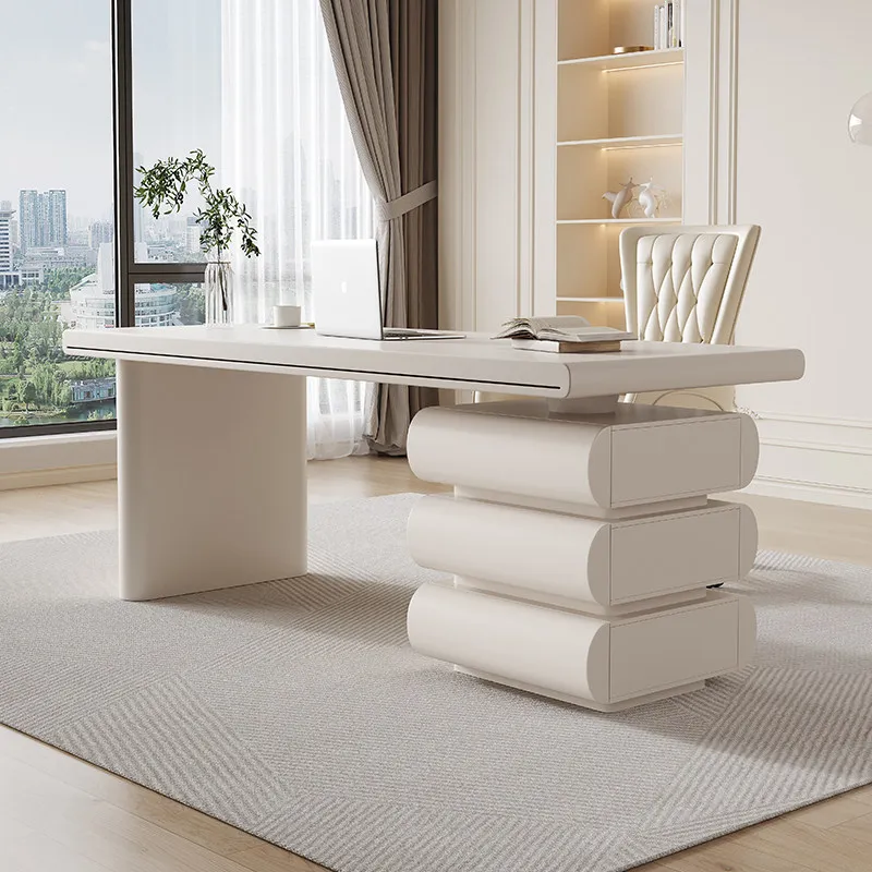 Internet celebrity cream wind solid wood desk home study computer desk light luxury salon medical   consultation