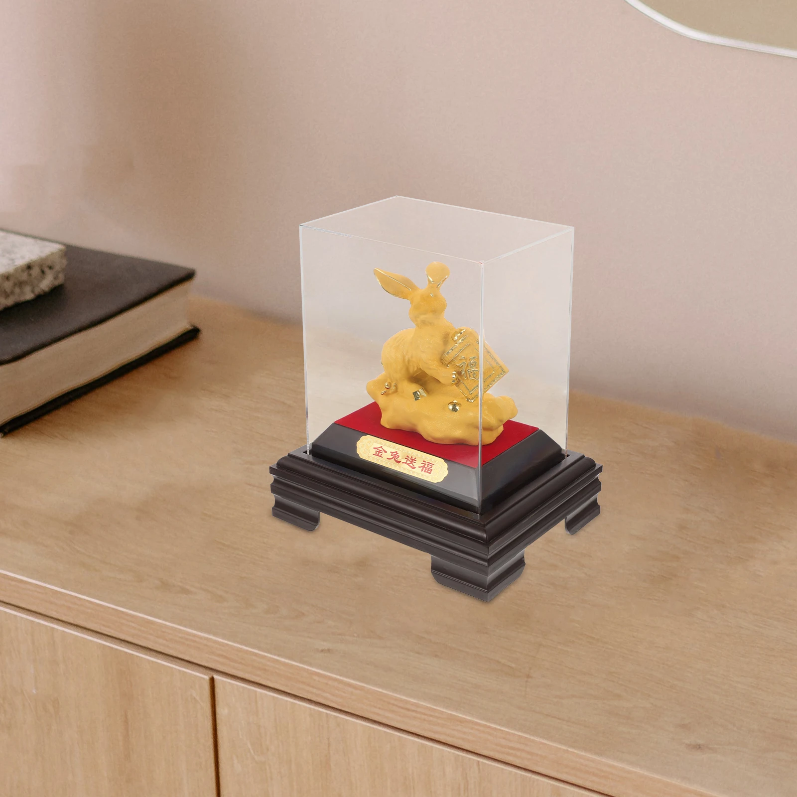

Gold Rabbit Resin Zodiac Bunny Figurines Cartoon Decorative Statues Tiny Base Plastic Toys Home Office Desktop Decor