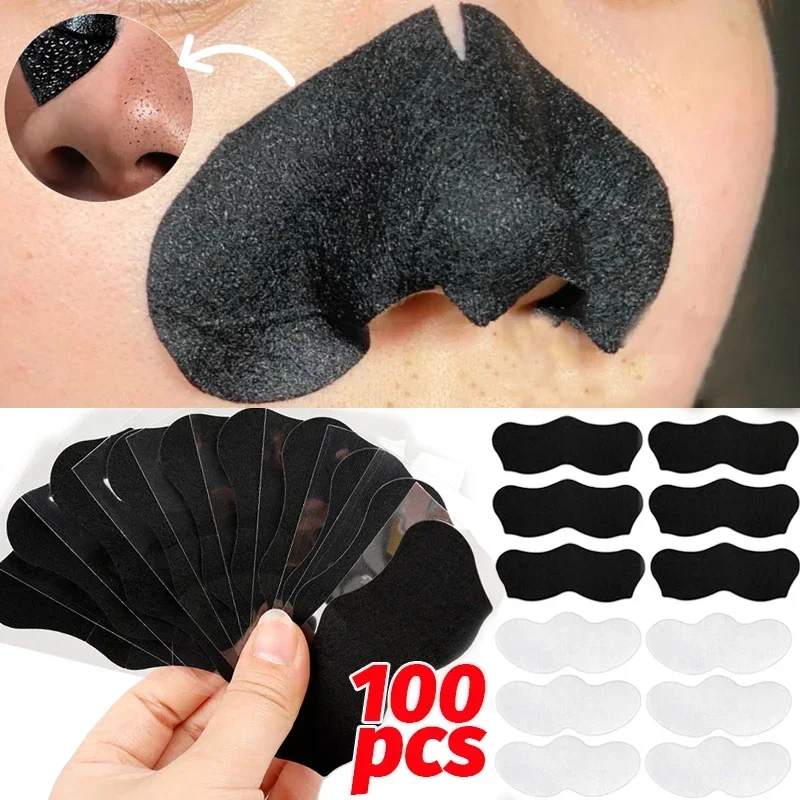 100PCS Blackhead Remove Mask Peel Off Nasal Strips Deep Cleansing Pore Nose Black Head Removal Stickers Unisex Skin Care Masks