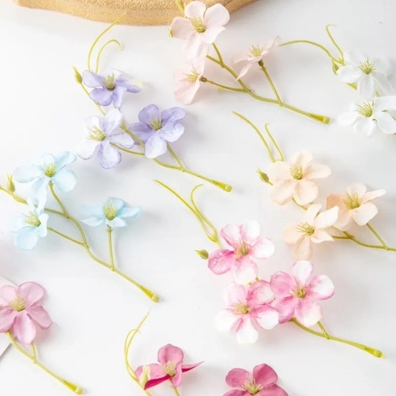 40/80 Stück Künstliche Blumen Seiden-Erbsenblüten Garten Raum Festival Dekoration Hochzeit Brautstrauß DIY Geschenkbox Zubehör Scrapbook
