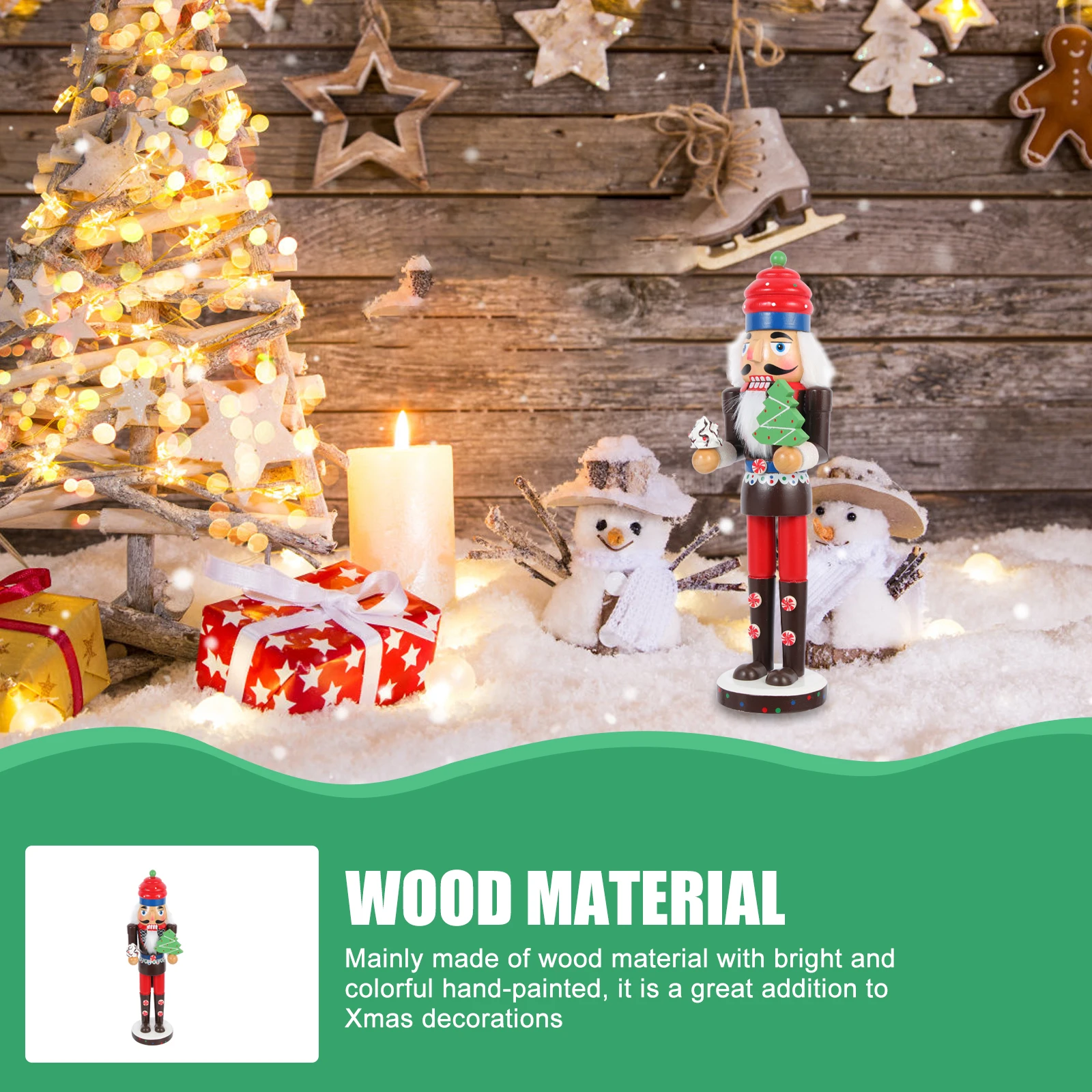 

Lovely Wood Nutcracker Christmas Decoration Traditional Craftsmanship Desktop Xmas Party Favor