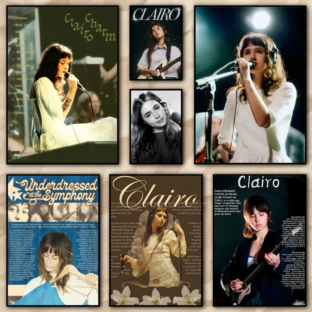 Charm Singer C-Clairo FAMOUS Painting Calligraphy HD Canvas Poster living room bedroom bar aesthetic