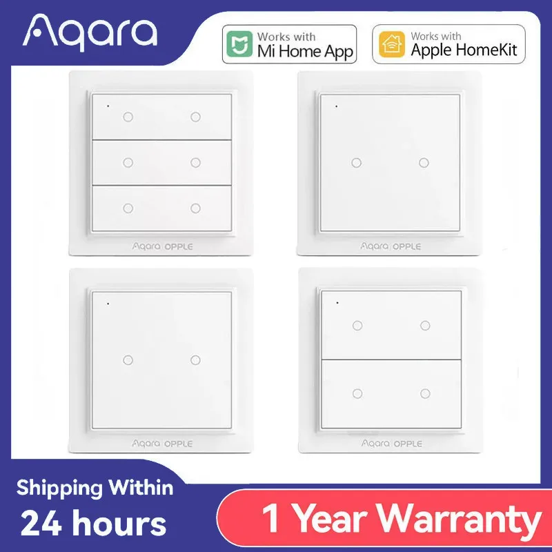 

Aqara Opple Wireless Smart Switch Version Wall Switch ZigBee 3.0 No Wiring Required For Xiaomi Mijia Mi Home Apple HomeKit APP