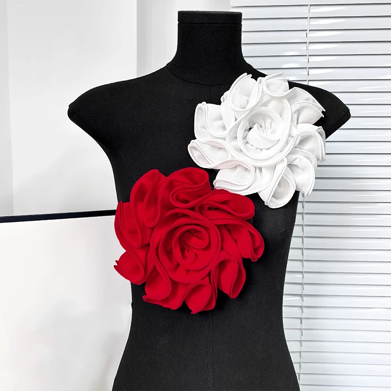 Manual 3D Fabric Multi-layer Large Flower Brooches For Women Corsage Lapel Pins Fashion DIY Wedding Dress Clothes Accessories