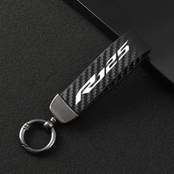 New fashion motorcycle carbon fiber leather rope Keychain key ring For YAMAHA YZF-R125 YZF R125 R 125 2008-2011  Accessories