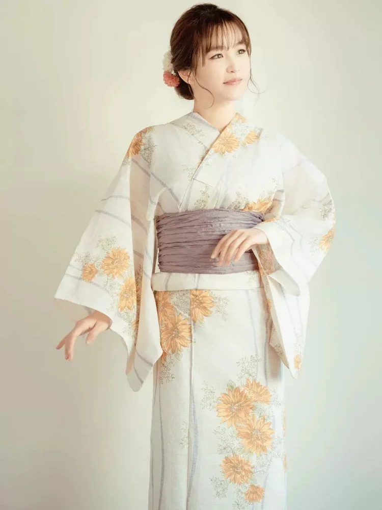 Women\'s Kimono Traditional Style Cotton Yukata Travelling Photography Dress Cosplay Costume