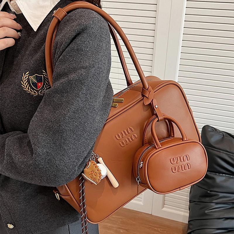 Bolsos y monederos de bolos a la moda para mujer, bolsos de hombro tipo bandolera Retro, bolso de mensajero de cuero de calidad para mujer, Mini monedero