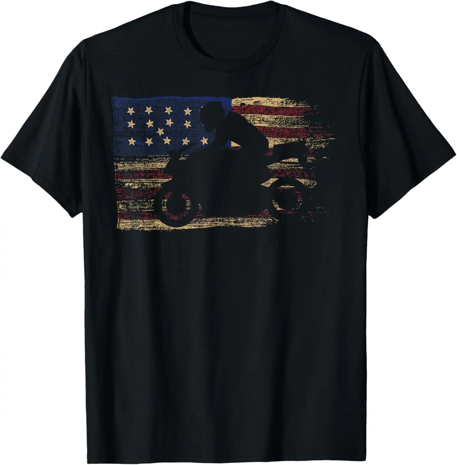 

American Flag Motorcycle Biker Racing Machine T-Shirt
