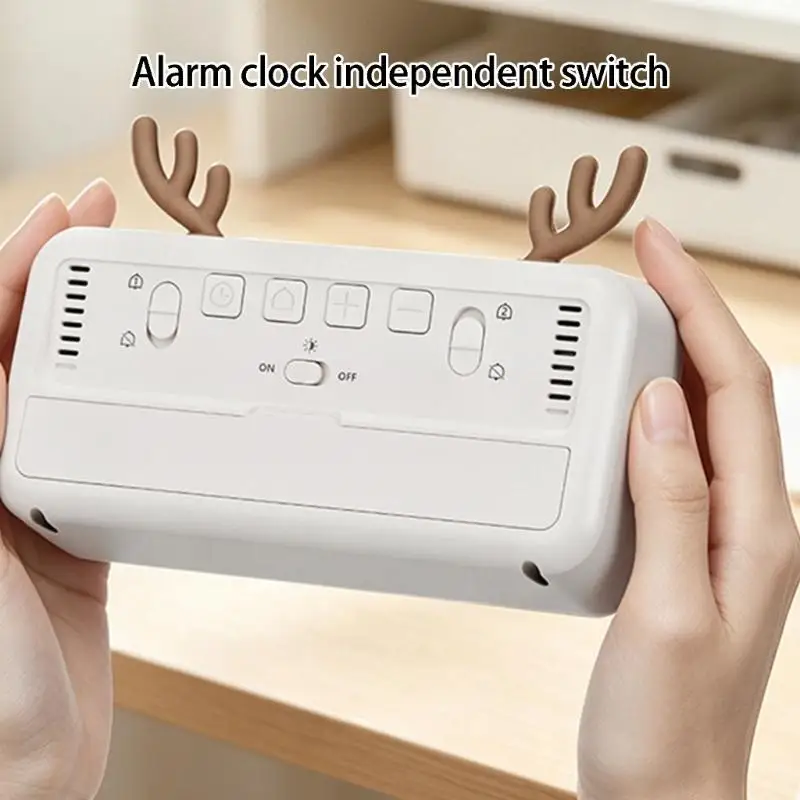 E8BD Alarm Clocks for Bedroom Digital Desk Clock for Bedside Nightstand Digital Alarm Clock with Day of Week Duals Alarm Clock