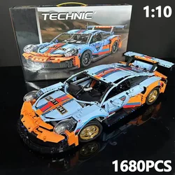 Technical Racing Sport Car 911RSR 1:10 1680PCS Model Building Blocks City Mechanical Speed Vehicle Supercar Brick Puzzle Toy Kid