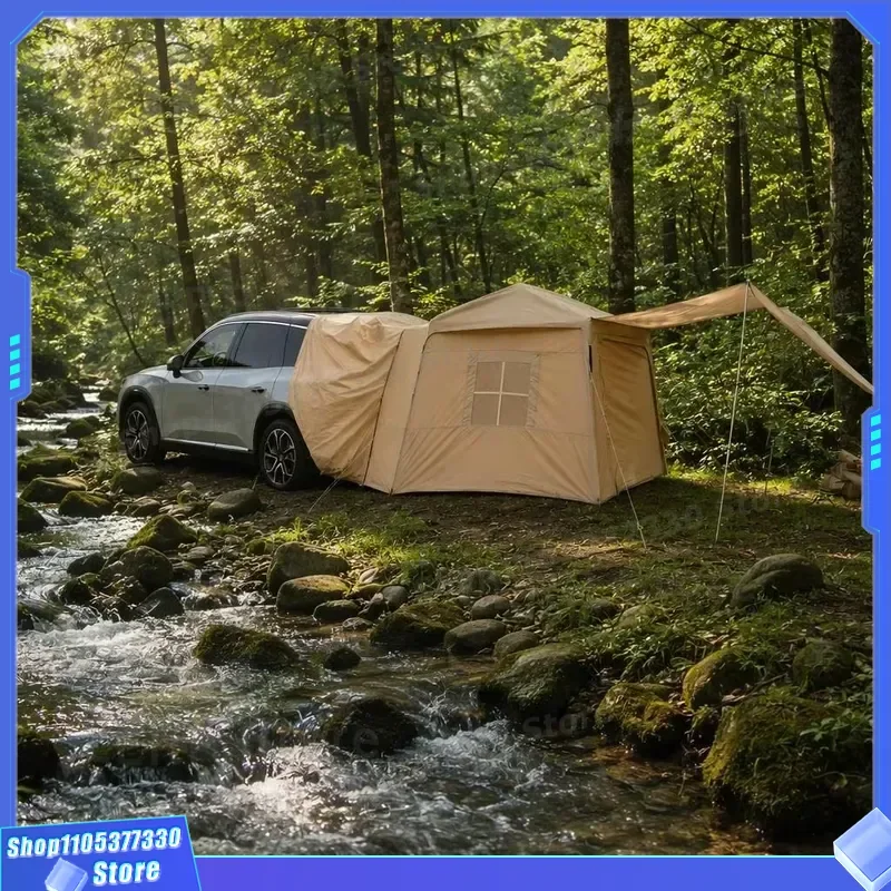 Outdoor Vehicle Air Tent 210D Oxford Inflatable Tailgate Shelter 380 X 230 X 190 Cm Universal Rear Camping