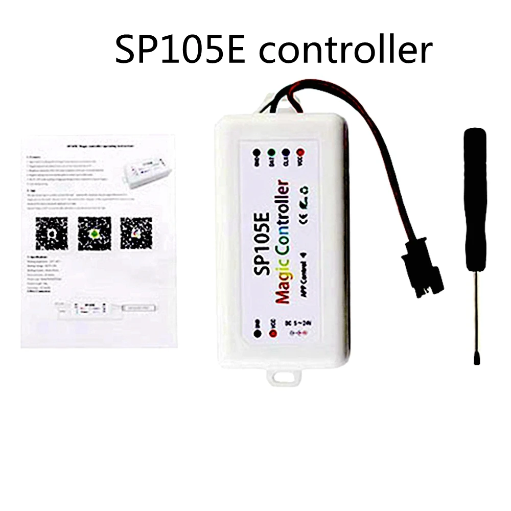 

The SP105E music Bluetooth controller supports intelligent programming and compatible with both iOS and Android systems DC5-24V