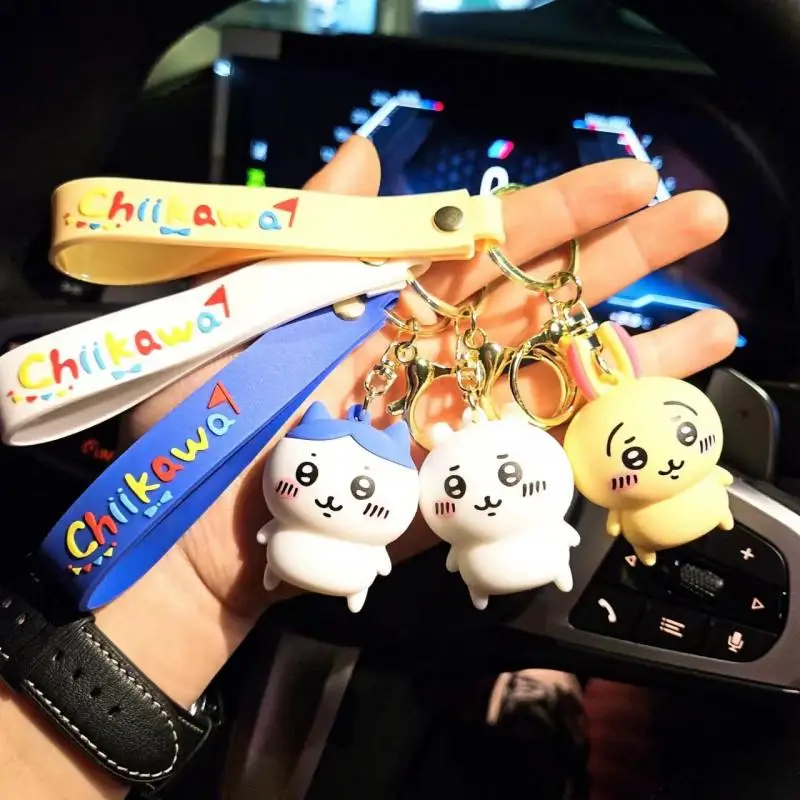 Miniso Cartoon Chiikawas Hachiwares Usagis Pvc Soft Rubber Material Doll Keychain Cute Backpack Pendant Decoration Gift