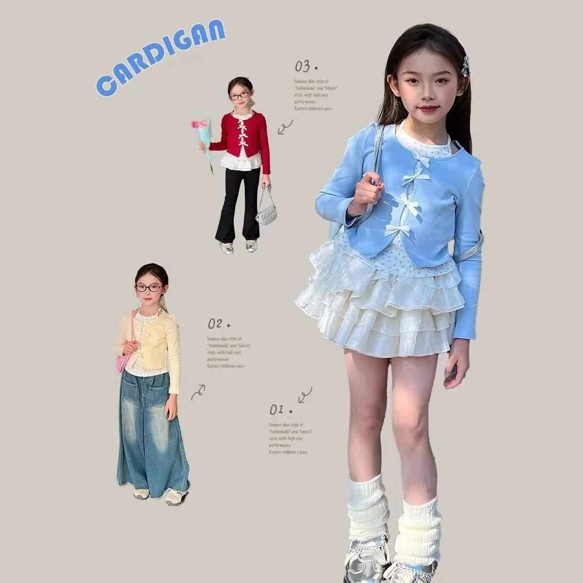 Sweet Girls' Sweetheart Top False Two-Piece Lightweight Autumn/Winter Baby Fashion-Forward Princess Long Sleeve T-Shirt Top