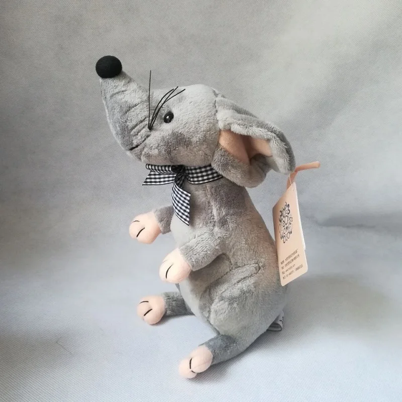 Urocza pluszowa myszka 28 cm szara szczurka miękka lalka zabawka dla dzieci śmieszny prezent B0623