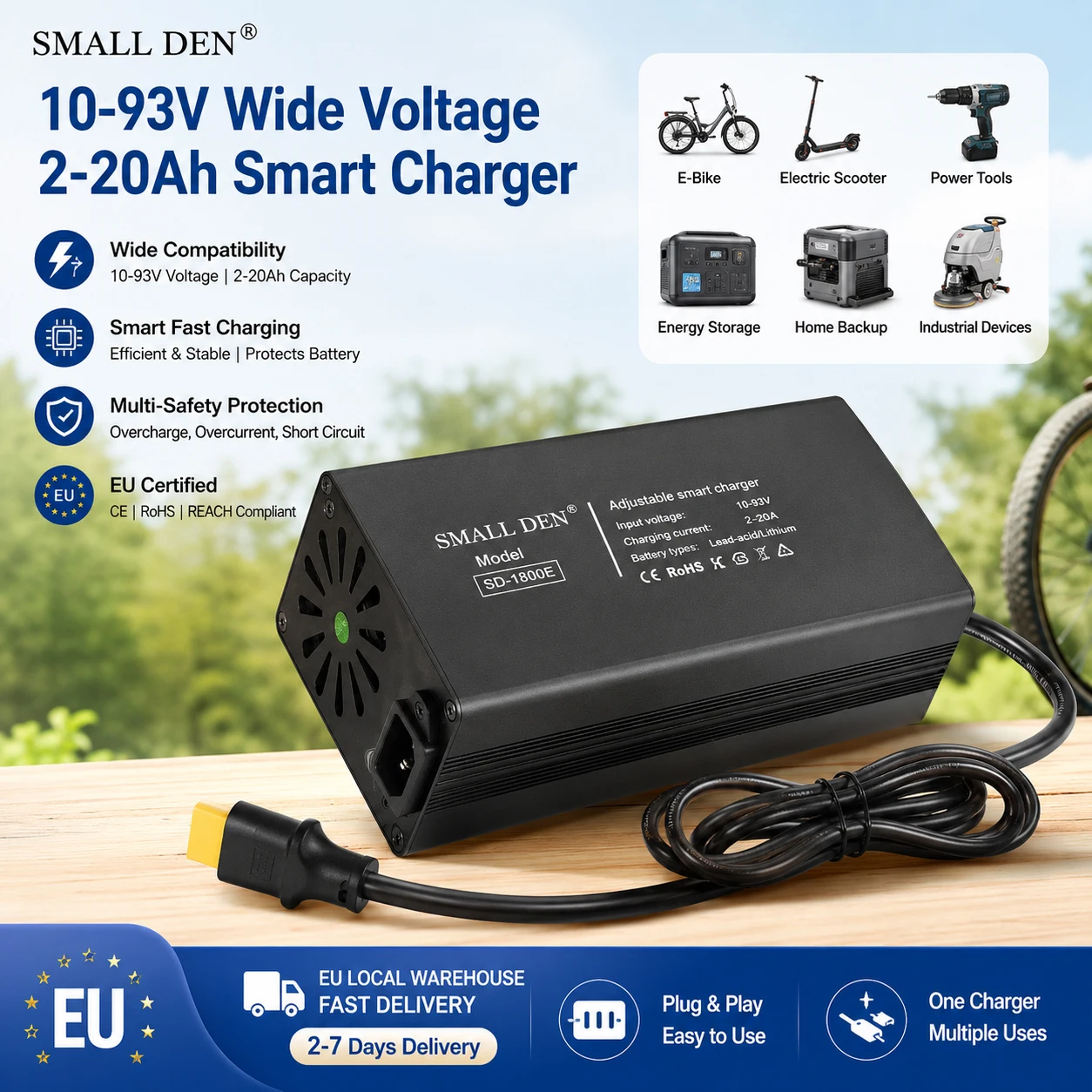 84V 20A Smart Charger - 54.6V 67.2V 84V 5A 8A 10A