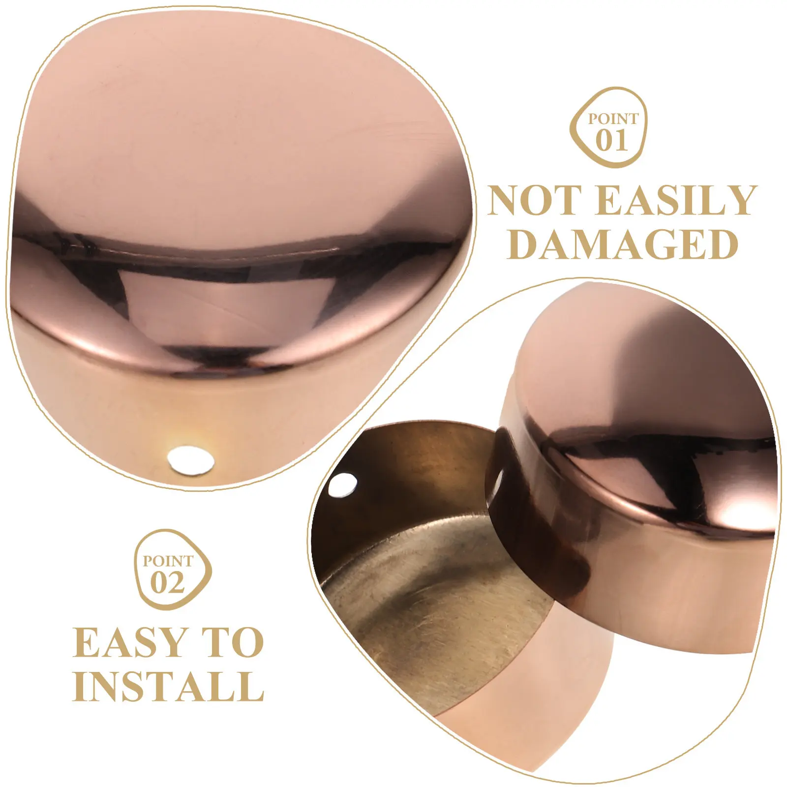 2 Peças de Ponteiras Redondas de Aço Inoxidável para Corrimão, Capas para Corrimão de Madeira e Plástico, Peças de Reposição para Escadas