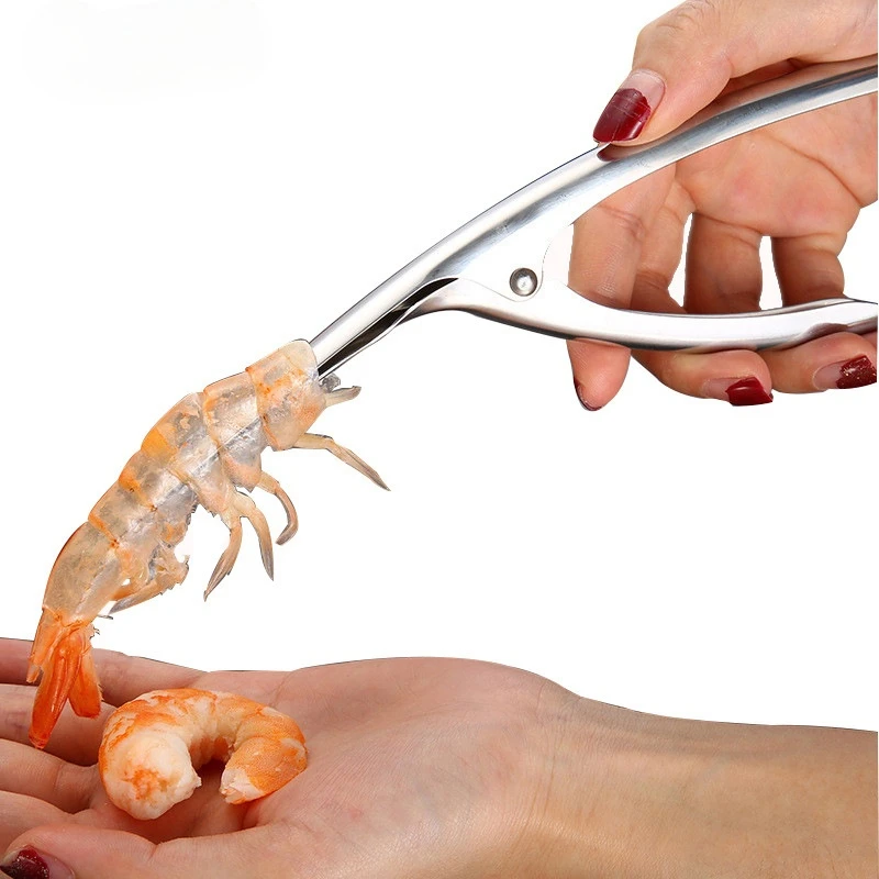 Shrimp Peeler Stainless Steel Seafood Cooking Tool Crayfish Peeler Pliers Quick Shelling and Peeling Tool