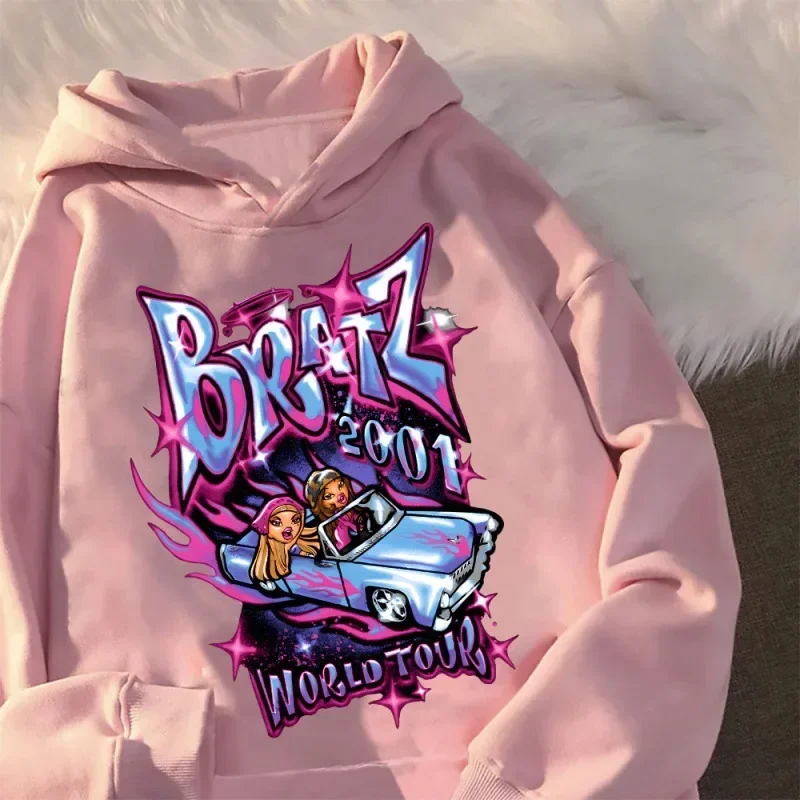 Bratz Letter Sweatshirt Women\'s Casual Hoodie Autumn And Winter Men\'s And Women\'s Pure Cotton Hoodie Outdoor Fashion Coat