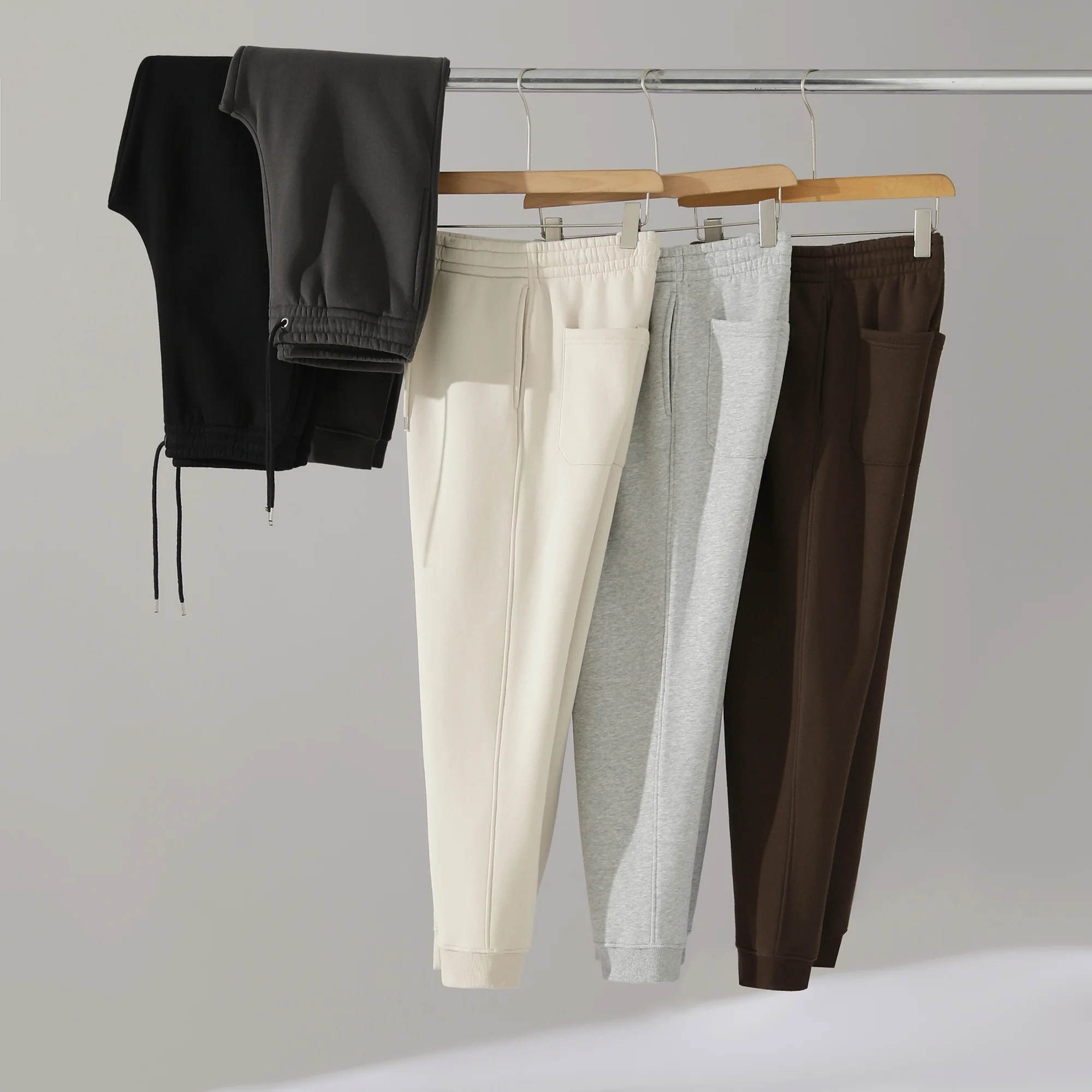 

Faionable Straight Leg Men's Casual Pants Loose Fit Elastic Waist Youthful Sle Cotton Polyester Blend Autumn Wear