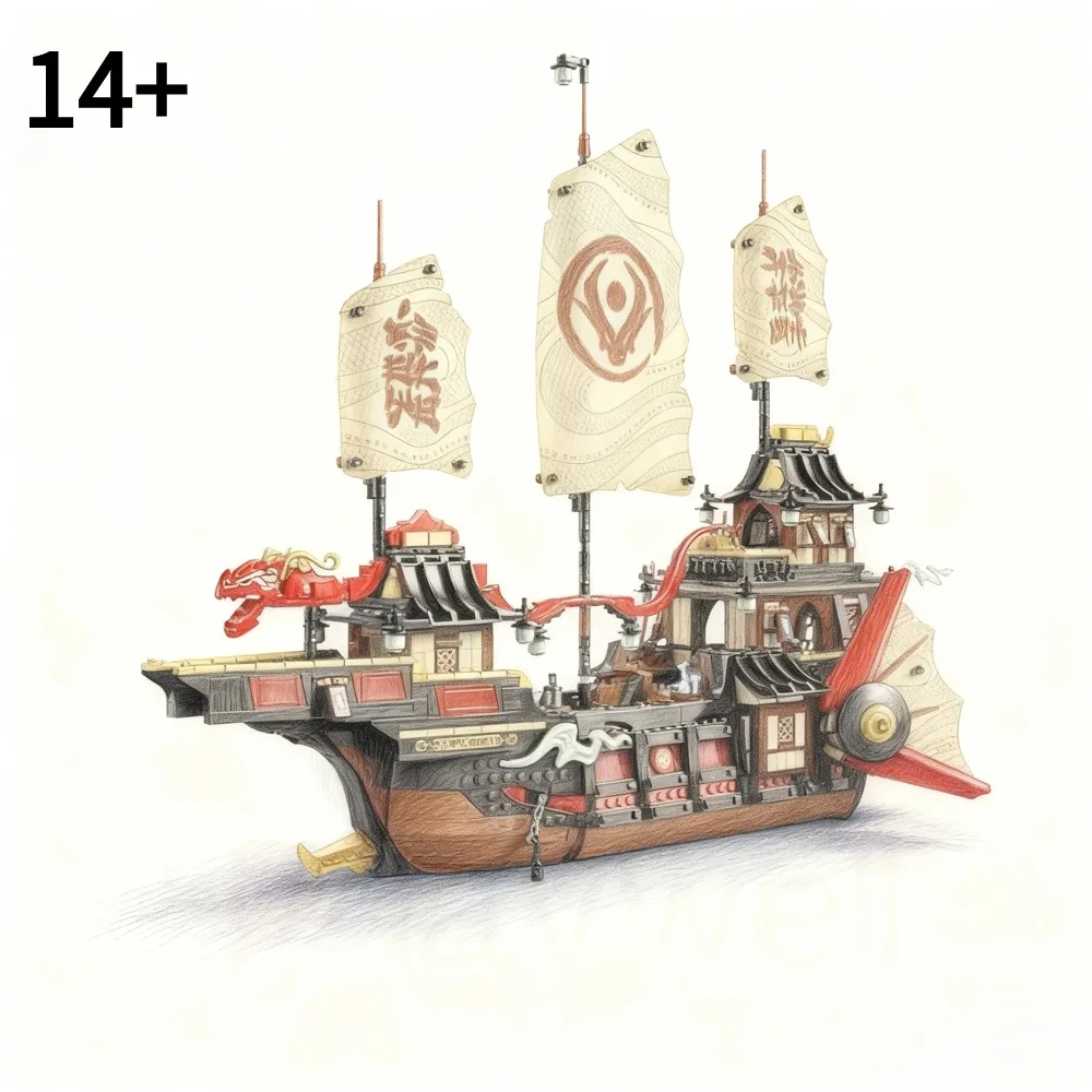 2026-nouveau-temple-bounty-recompense-dragon-boat-blocs-de-construction-educatifs-modele-de-jouet-pour-les-garcons-cadeau-d'anniversaire