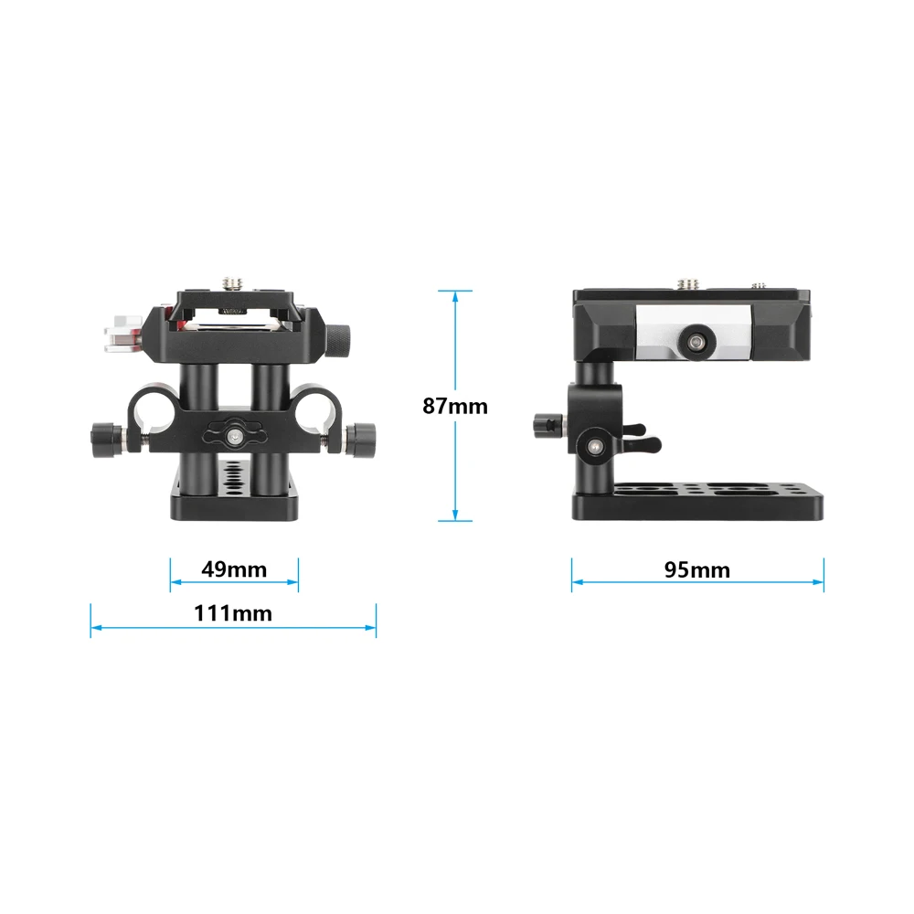Система быстросъемной камеры CAMVATE, опорная пластина Arca/Manfrotto-типа с креплением на стержень LWS 15 мм для плечевой установки DSLR