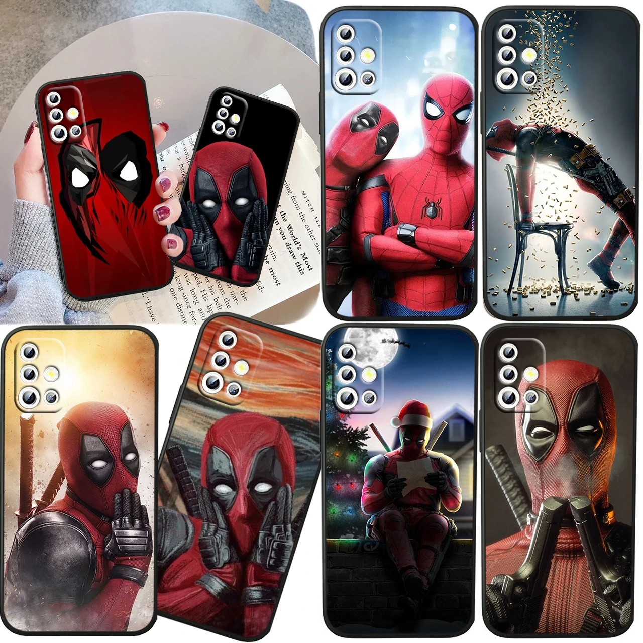 Cute Marvel Deadpool For Samsung  A04S A81 A91 A71 A51 A41 A31 A12 A21S A01 4G 5G Silicone Soft Black Phone Case