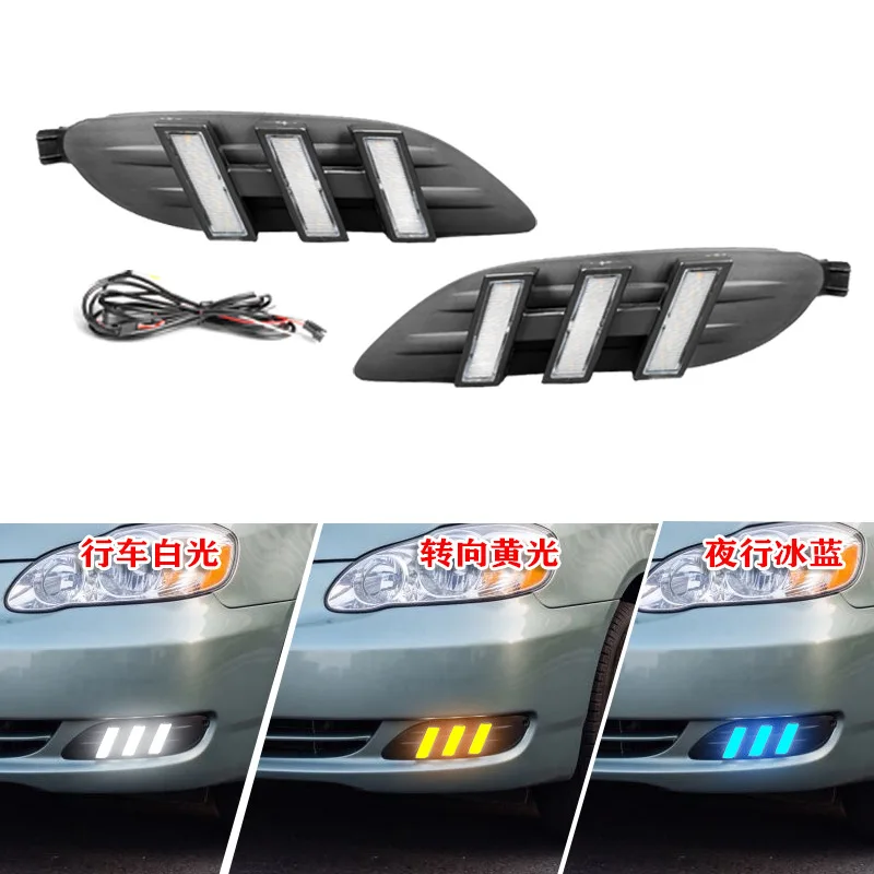 Led Daytime Running Light Front Bumper Fog Light Flowing Turn Signal For Toyota Corolla 2005-2008 Modification Accessories