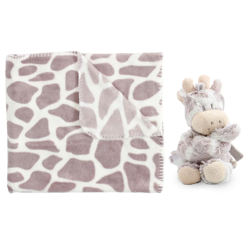 6 Styles Lovely Baby Blanket With Stuffed Animal Set  Newborn Baby Gift Set
