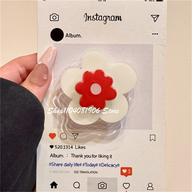 

Корейский милый поворотный цветок, кронштейн Tok Griptok для IPhone 16, аксессуары для телефонов Samsung, держатель для телефона, кольцо, подставка для телефона