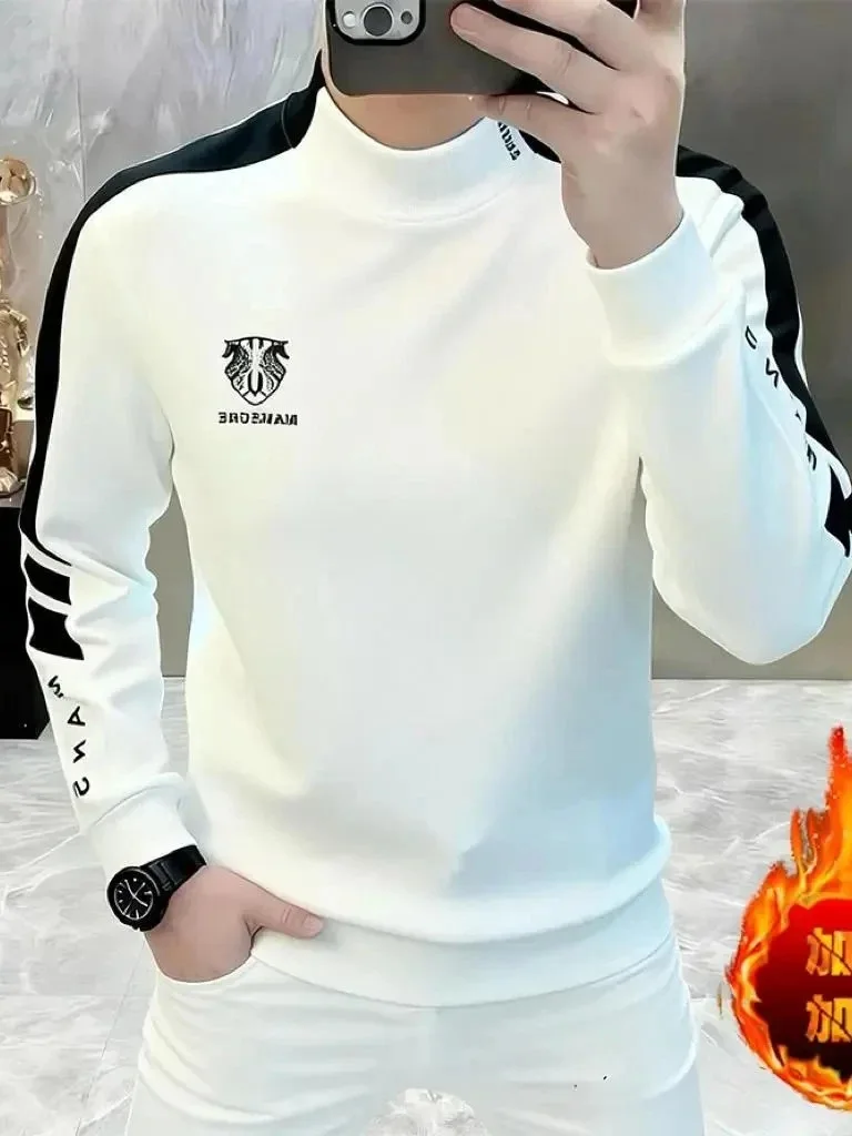 

Men's Fce Lined Long Sve round Ne Sweatirt Luxury Design Casual Outerwear Comfortable Polyester Faionable All Sea...