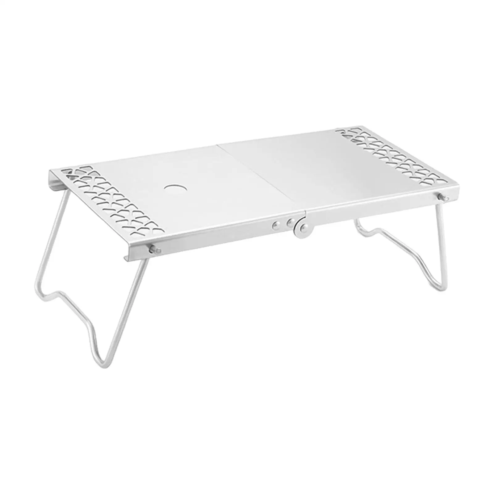 

Mini Camping Folding Table, Gas Stand Holder, Stainless Steel Heat Insulation Table for Picnic, BBQ, Outdoor, Camping Equipment
