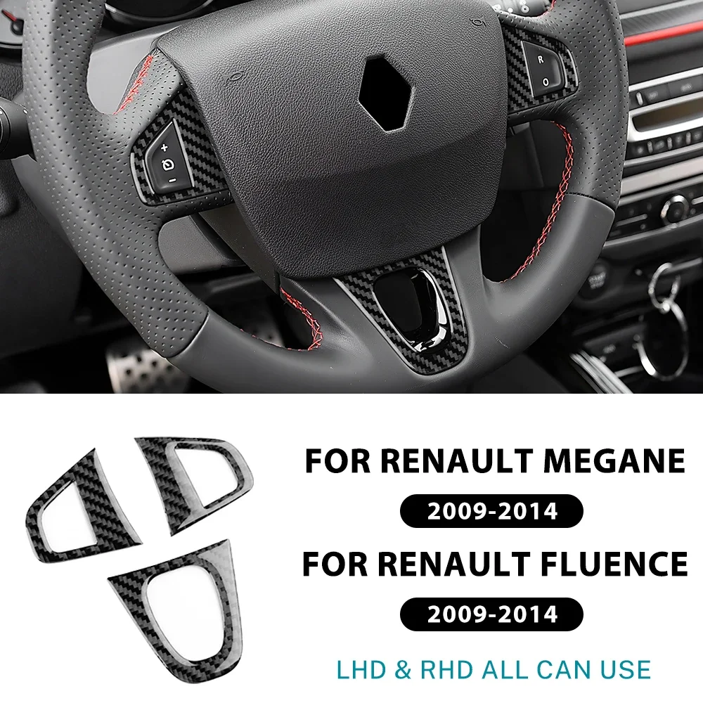 

Real Soft Carbon Fiber Sticker Car Steering Wheel Trim For Renault Fluence Megane 3 RS Scenic 2009 2010 2011 2012 2013 2014 2015