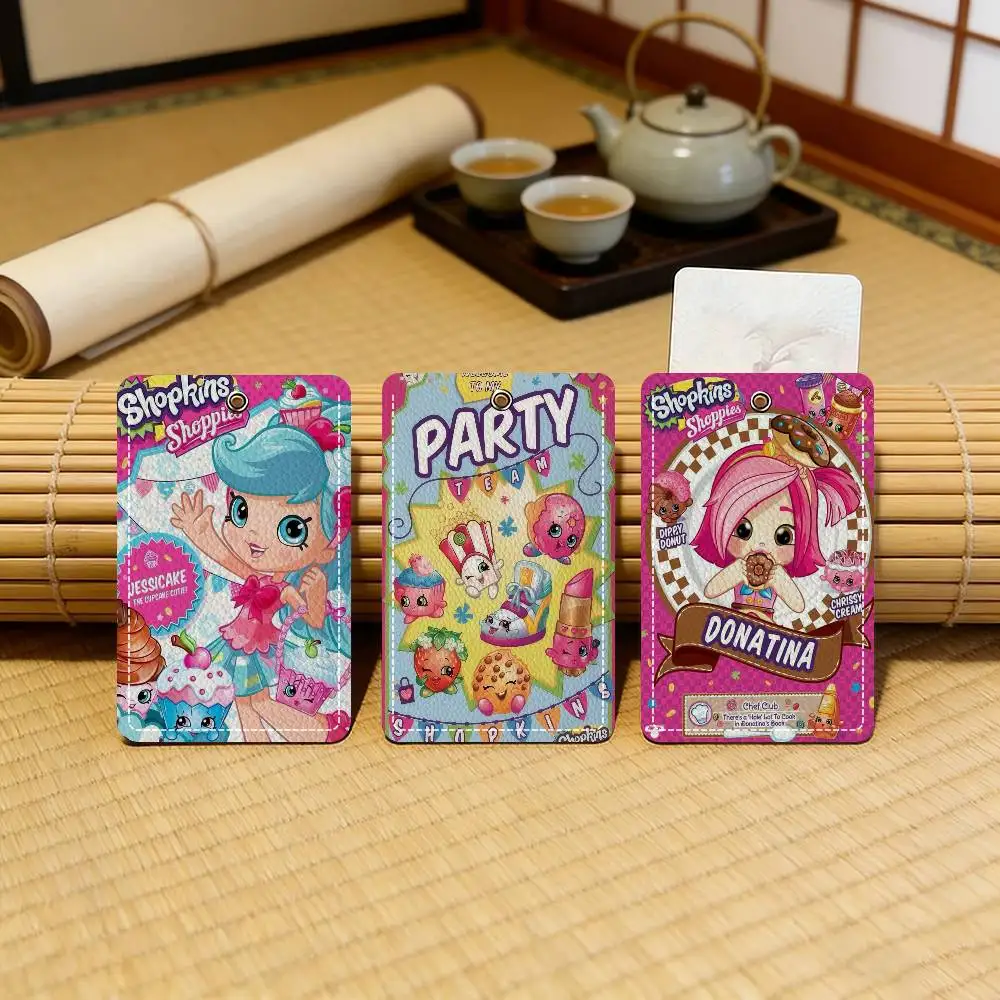 

Cute S-ShopkinS game Classic Leather Card Sleeve Compact ID Wallet for Men and Women On the Road