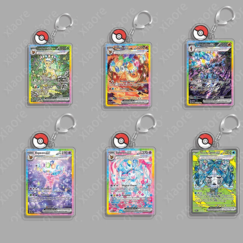 Porte-clés breloques de sac pour Pokemon Tyme Leafeon Ogerpon Flareon Geruledhe Vaporeon Glaceon Palafin Ogerpon Jolteon IronHands Espeon