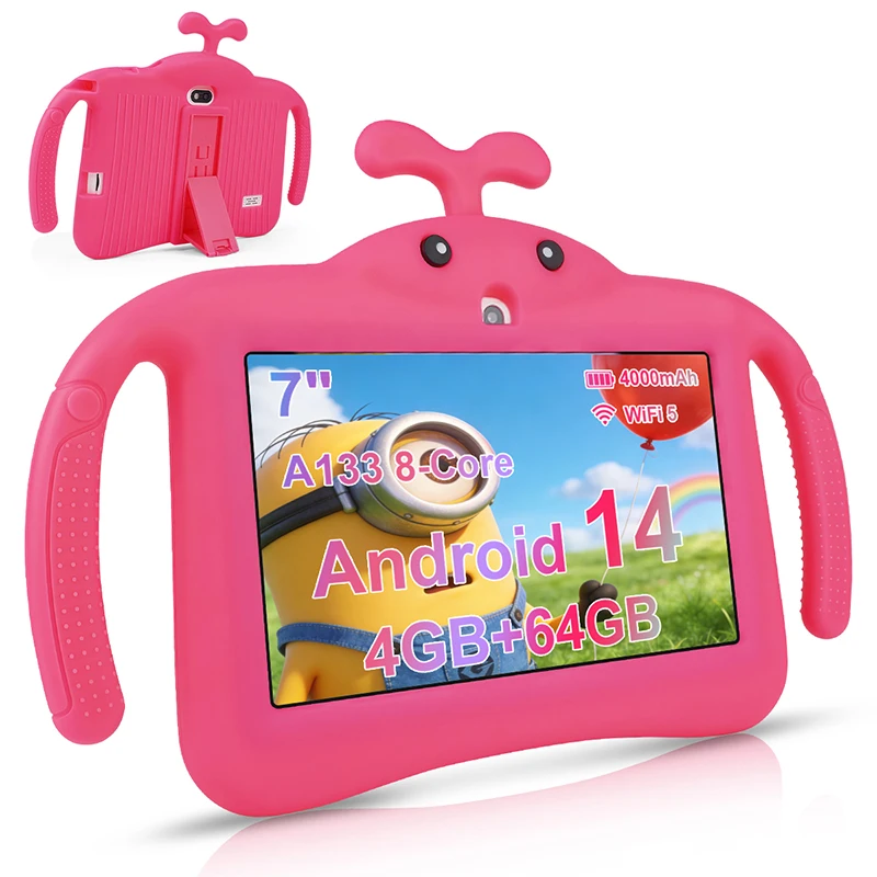 New 5G WiFi Android Tablet Cartoon Pattern 7 Inch Tablet Pc Octa Core 4GB RAM 64GB ROM Cheap And Simple Children's Tablets