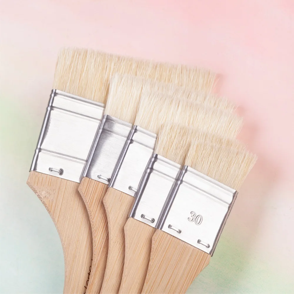 

ArtSecret Acrylic Oil Slant Art Brush for Painting Hog Bristle Painting Brush Artist Supplies 3867S