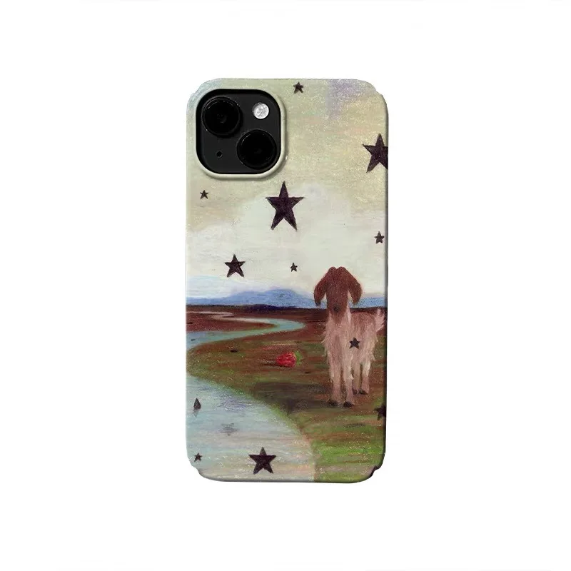 

Ins Yellow Star Dream Lamb Phone Case for IPHONE 17 Air 16E 15 PROMAX 14 Plus 13 12 MINI 11 PRO 16Plus XR XS Acrylic Phone Cover