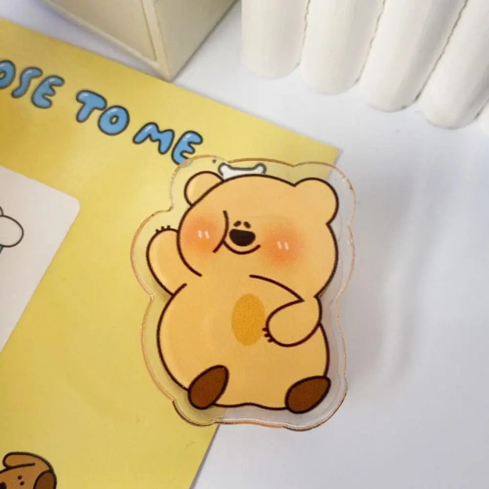 Fun Cartoon Bear Double sided Folder Cute Acrylic Pp Note Clip Multi-purpose Multifunction Hand Account Folder Student