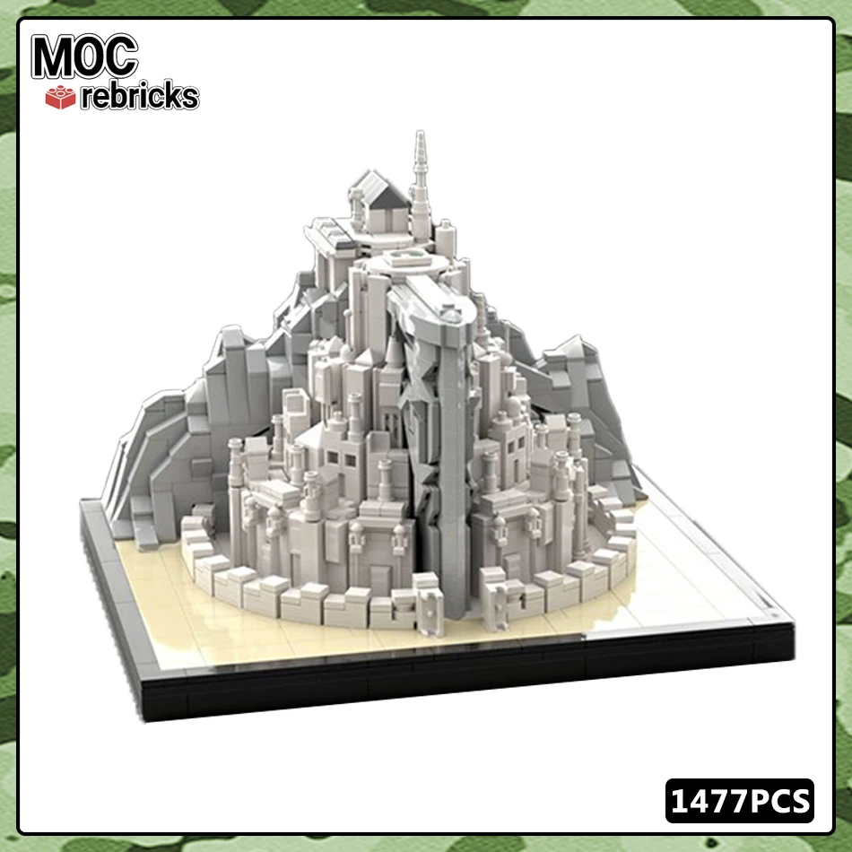 Star Movie Series Midi Scale Tower Of Gondor 1477PCS MOC Building Block DIY Model Assemble Ornament Children Toys Birthday Gifts