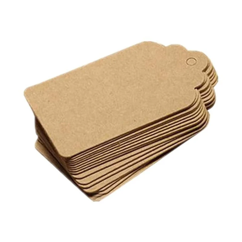 100pcs/lot Kraft Gift Tags Scalloped Edge Wedding Party DIY  Paper Tag Price Label Hang Tag Love Labels Hang Card