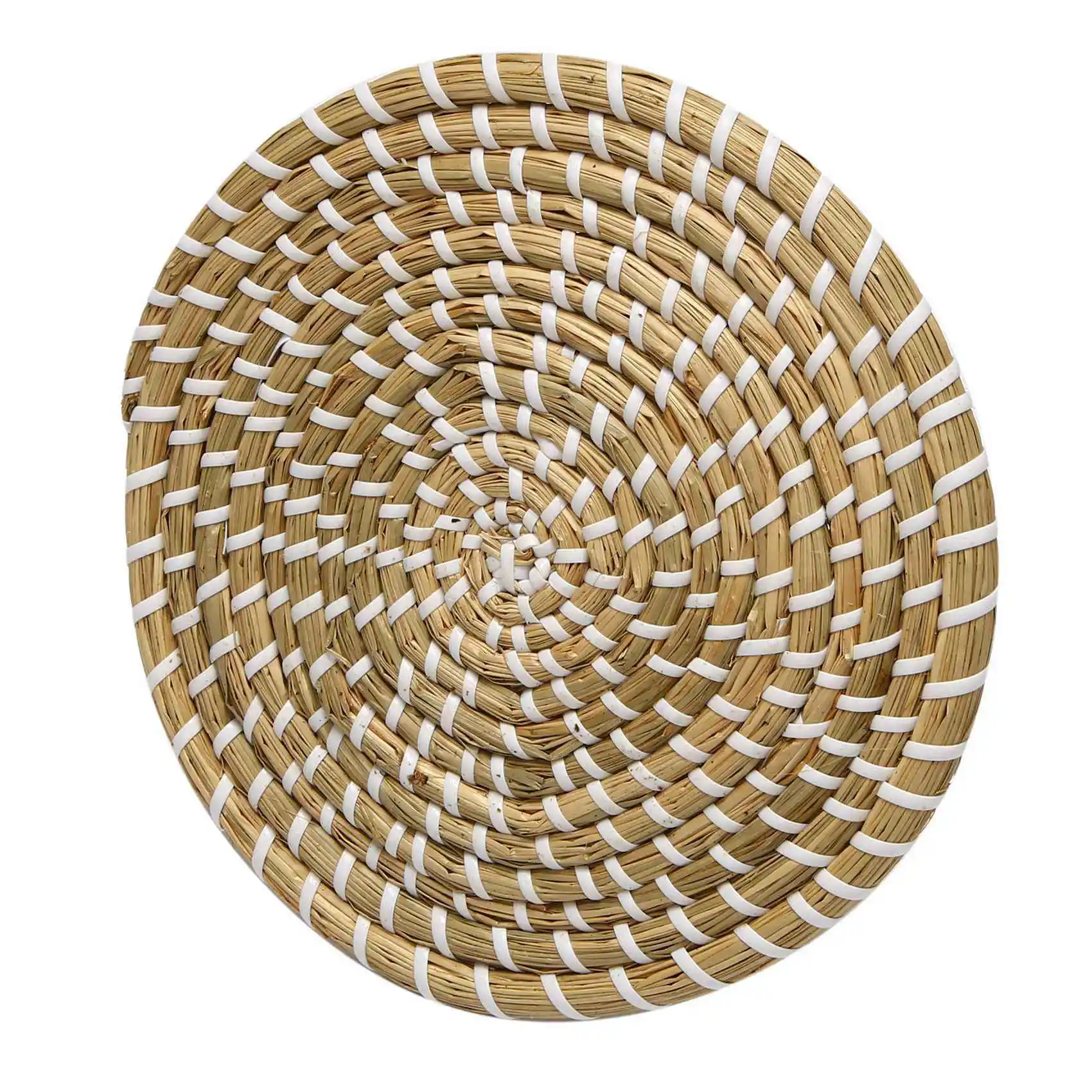 

AS94-Handmade Hanging Wall Basket Decor(Set Of 6)Round Woven Basket ,Boho Home Decor Trays For Bedroom,Kitchen,Living Room