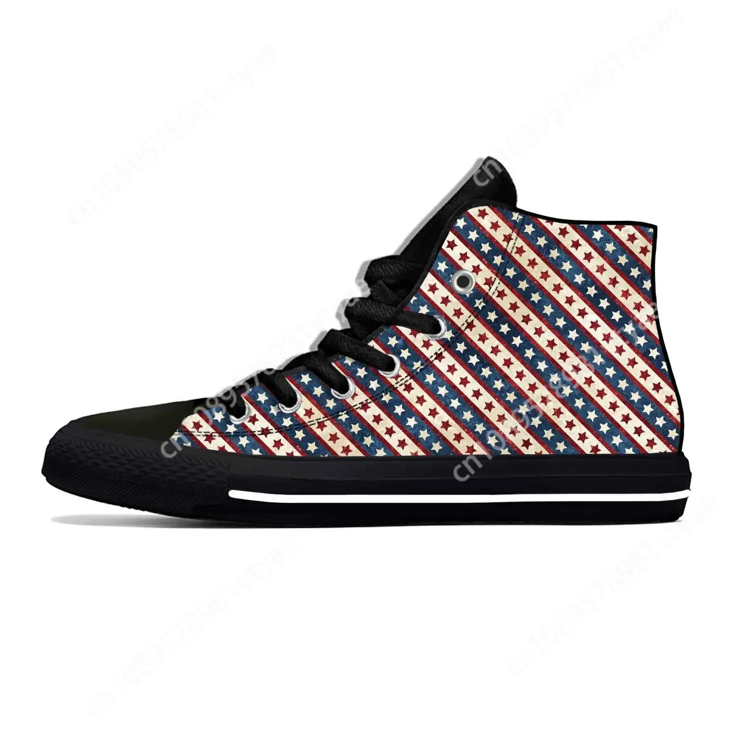 America American Flag US USA Star Patriotic Pride Casual Cloth Shoes High Top Comfortable Breathable 3D Print Men Women Sneakers