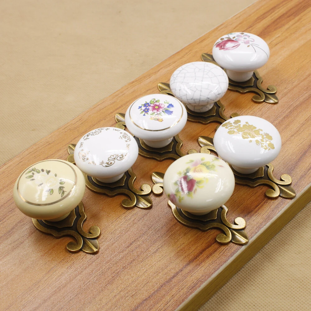 New Chinese Modern Simple Drawer Cupboard Wardrobe Wine Cabinet Bookcase Ceramic Single Hole Zinc Alloy Round Handle