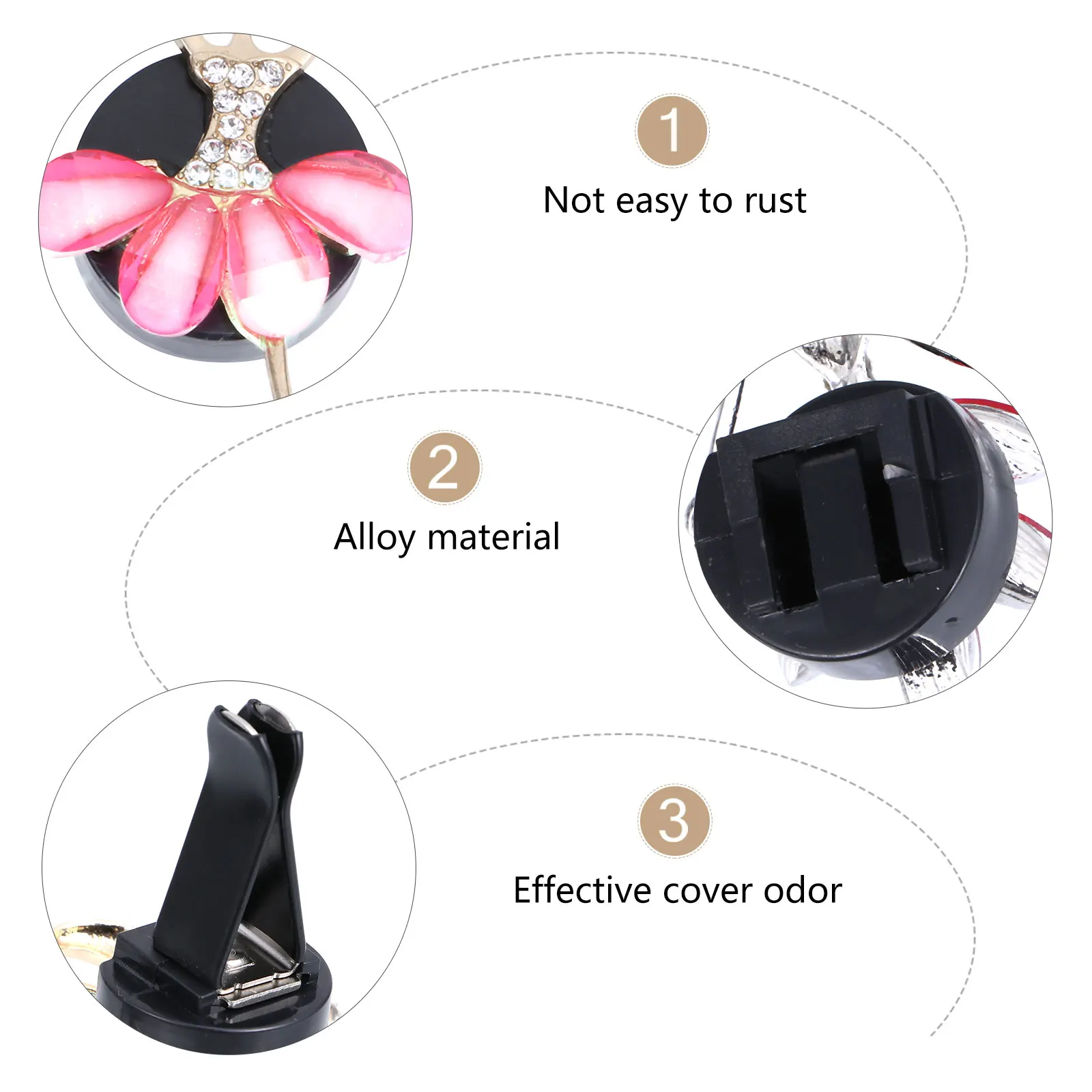 

4pcs Metal Car Air Freshener Aroma Diffuser Clip Perfume Vents Odor Remover Interior Fragrance Charm Auto Accessories