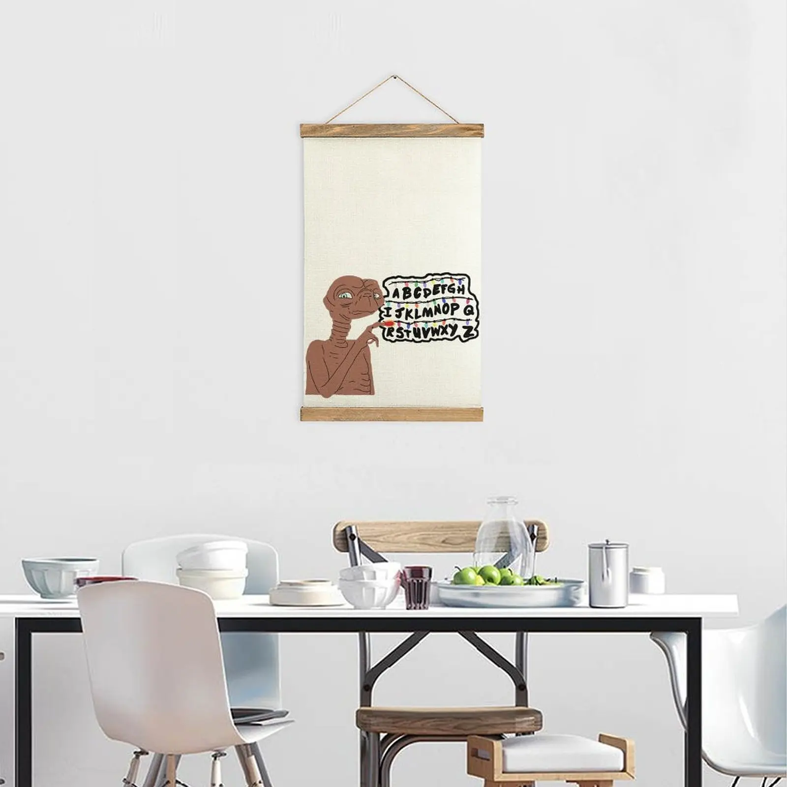 صورة قماش معلقة لتزيين الجدران ، غريب لطيف إت ، غرفة المعيشة ، الرسم الفكاهي رسم نمط تعليق الصور